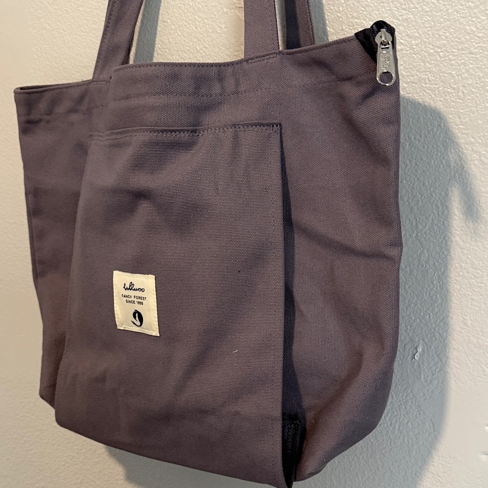 Gray Canvas Yoga Tote Bag - Picture 4 of 9
